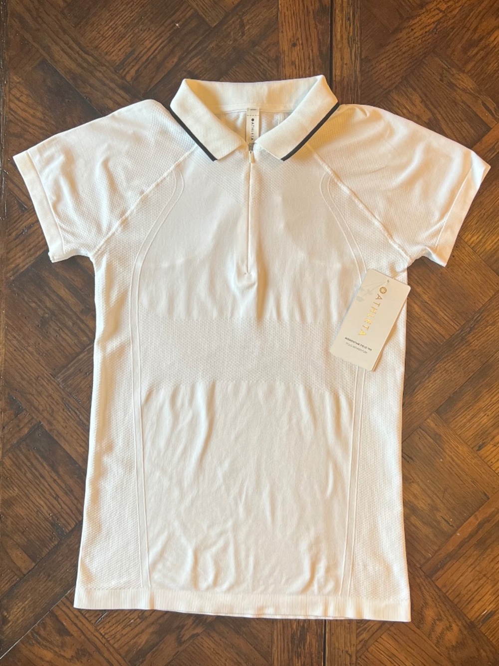 Athleta Women's White Momemtum Polo Tee